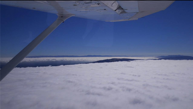 Sea of clouds over the San Francisco Bay Area
